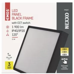 ZM6343 LED přisazené svítidlo NEXXO, čtvercové, černé, 21W, se změnou CCT EMOS Lighting