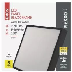 ZM6353 LED přisazené svítidlo NEXXO, čtvercové, černé, 28,5W, se změnou CCT EMOS Lighting
