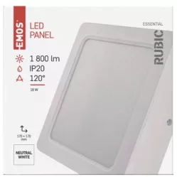 ZM6442 LED přisazené svítidlo RUBIC, čtvercové, 18W neutrální bílá EMOS Lighting