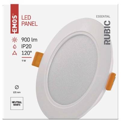 ZD1432 LED vestavné svítidlo RUBIC, kruhové, 9W neutrální bílá EMOS Lighting