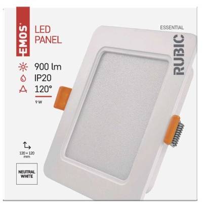 ZD2432 LED vestavné svítidlo RUBIC, čtvercové, 9W neutrální bílá EMOS Lighting