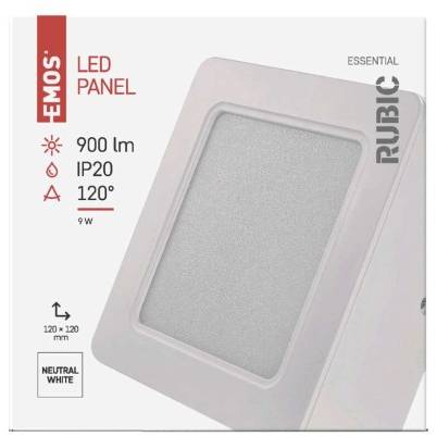 ZM6432 LED přisazené svítidlo RUBIC, čtvercové, 9W neutrální bílá EMOS Lighting