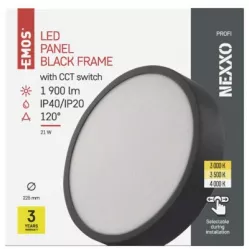 ZM5343 LED přisazené svítidlo NEXXO, kruhové, černé, 21W, se změnou CCT EMOS Lighting