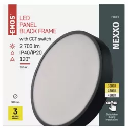 ZM5353 LED přisazené svítidlo NEXXO, kruhové, černé, 28,5W, se změnou CCT EMOS Lighting