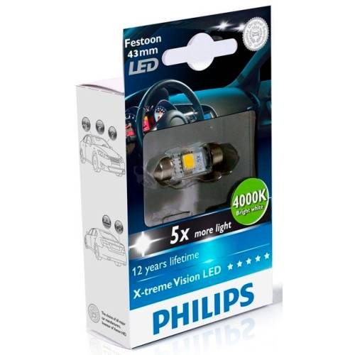 LED Autožárovka Philips X-tremeVision 129404000KX1 C5W SV8,5 12V 1W