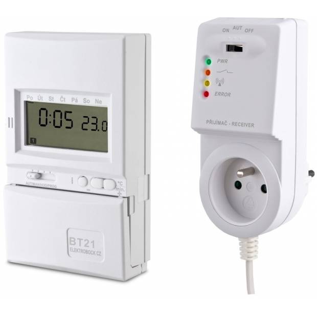 Bezdrátový termostat ke kotli BT21 Elektrobock s přijímačem do zásuvky