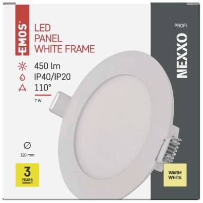 ZD1124 LED vestavné svítidlo NEXXO, kruhové, bílé, 7W, teplá bílá EMOS Lighting