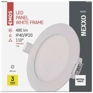 ZD1125 LED vestavné svítidlo NEXXO, kruhové, bílé, 7W, neutrální bílá EMOS Lighting