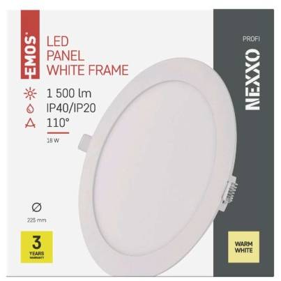 ZD1144 LED vestavné svítidlo NEXXO, kruhové, bílé, 18W, teplá bílá EMOS Lighting