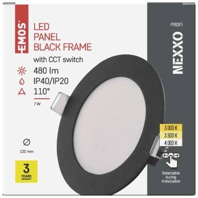ZD1323 LED vestavné svítidlo NEXXO, kruhové, černé, 7W, se změnou CCT EMOS Lighting