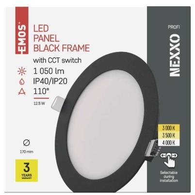 ZD1333 LED vestavné svítidlo NEXXO, kruhové, černé, 12,5W, se změnou CCT EMOS Lighting