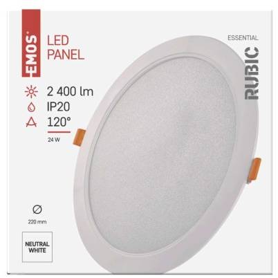 ZD1452 LED vestavné svítidlo RUBIC, kruhové, 24W neutrální bílá EMOS Lighting