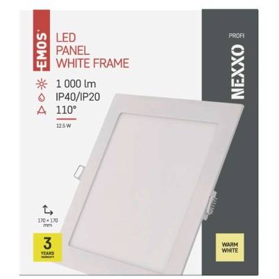 ZD2134 LED vestavné svítidlo NEXXO, čtvercové, bílé, 12,5W, teplá bílá EMOS Lighting