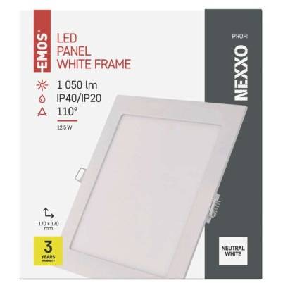 ZD2135 LED vestavné svítidlo NEXXO, čtvercové, bílé, 12,5W, neutrální bílá EMOS Lighting