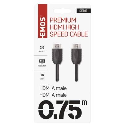 S10000 HDMI 2.0 high speed kabel A vidlice – A vidlice 0,75 m EMOS