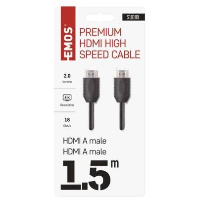S10100 HDMI 2.0 high speed kabel A vidlice – A vidlice 1,5 m EMOS