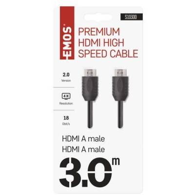 S10300 HDMI 2.0 high speed kabel A vidlice – A vidlice 3 m EMOS
