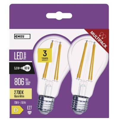 ZF5140.2 LED žárovka Filament A60 5,9W E27 teplá bílá EMOS Lighting