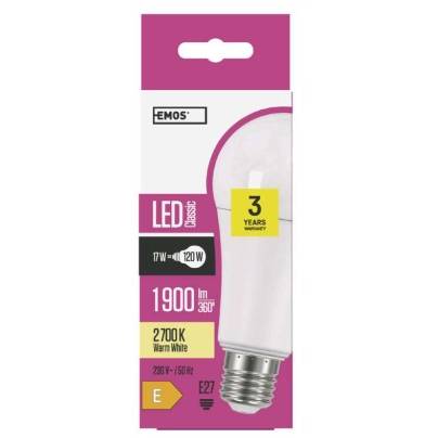 ZQ5173 LED žárovka Classic A67 17W E27 teplá bílá EMOS Lighting