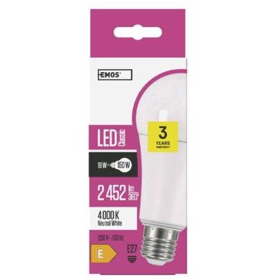 ZQ5184 LED žárovka Classic A67 19W E27 neutrální bílá EMOS Lighting