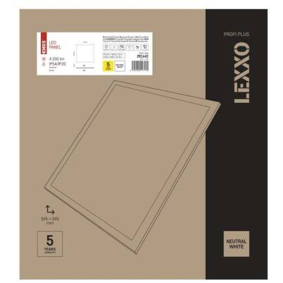 ZR1642 LED panel LEXXO backlit 60×60, čtvercový vestavný bílý, 34W neutr. b. EMOS Lighting