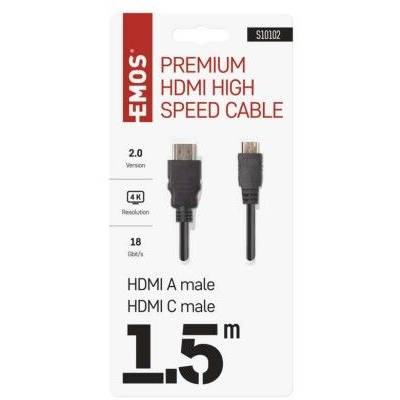 S10102 HDMI 2.0 high speed kabel A vidlice – C vidlice 1,5 m EMOS