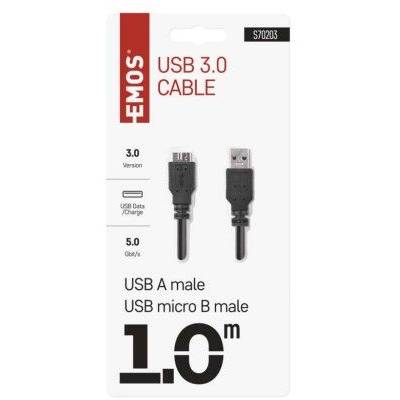 S70203 USB kabel 3.0 A vidlice – micro B vidlice 1m EMOS
