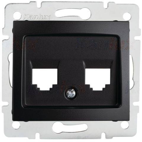 Kanlux DOMO   Adaptér datové zásuvky 2xRJ45 - černá matná 36622