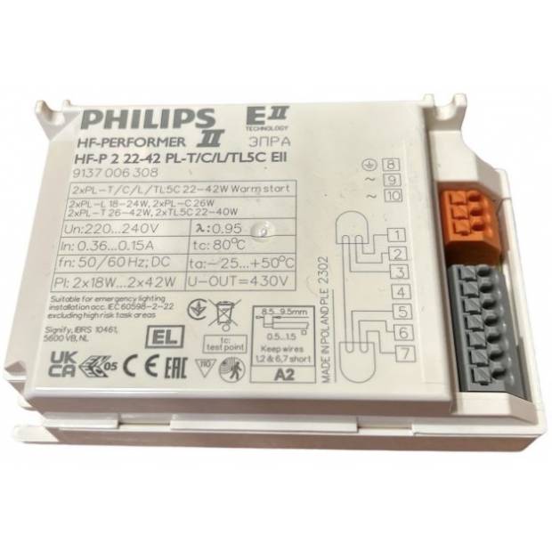 Philips HF-P 2 22-42 PL-T/C/L/TL5C EII elektronický multiwattový předřadník