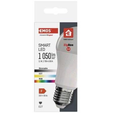 ZQZ515R Chytrá LED žárovka GoSmart A60 / E27 / 11 W (75 W) / 1 050 lm / RGB / stmívatelná / Zigbee EMOS Lighting