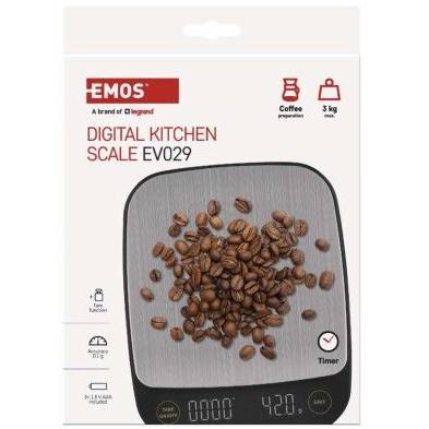 EV029 Digitální kuchyňská váha EV029, černá EMOS