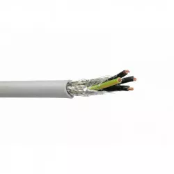 YSLCY-JZ 4×0,75 flexibilní kabel – stíněný černé žíly s čísly + ochranný vodič zelenožlutý