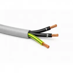 Flexibilní ovládací kabel YSLY-JZ 3x0,75 mm² černé žíly číslované + žlutozelená