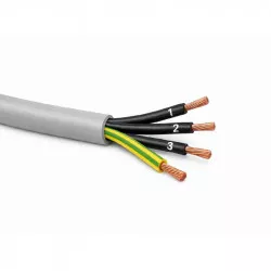 Flexibilní ovládací kabel YSLY-JZ 4x 0,75 mm² černé žíly číslované + žlutozelená