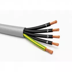 YSLY-JZ 5×1 mm² flexibilní ovládací kabel černé žíly číslované + žlutozelená