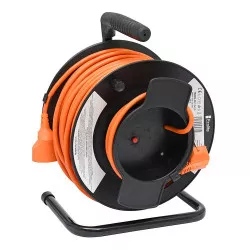 Prodlužovací kabel na bubnu 50 m / 1 zásuvka / oranžový / PVC / 230 V / 1,5 mm2