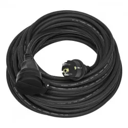 Prodlužovací přívod - spojka, 1zás. 20m, 3x1,5mm2, černá, gumová  FG1-20
